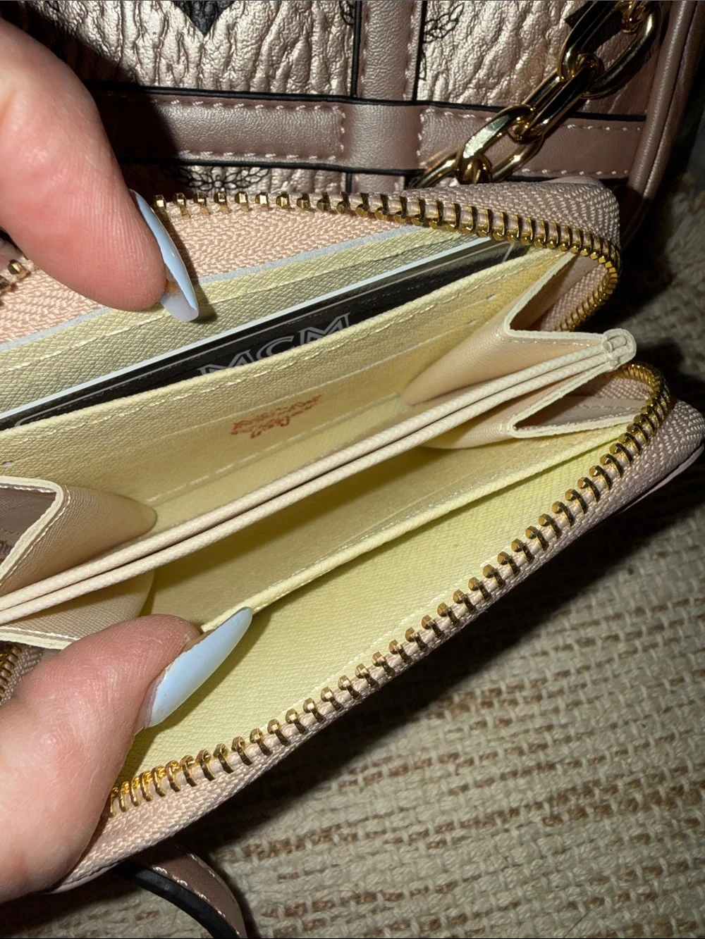 MCM Metallic Rose Visetos Crossbody with Wallet - Picture 5 of 10